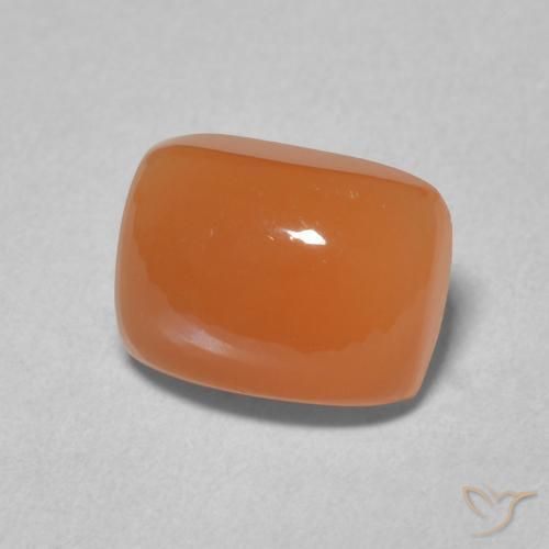 Pierre de lune Orange moyen naturelle Coussin, 2.41 ct, Translucide
