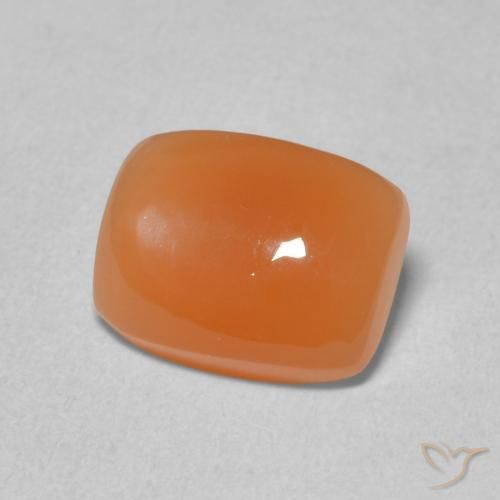 Pierre de lune Orange rougeâtre naturelle Coussin, 1.96 ct, Translucide