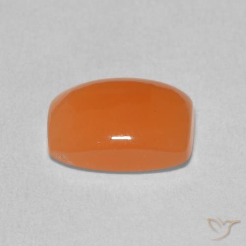 Pierre de lune Orange rougeâtre naturelle Coussin, 1.96 ct, Translucide