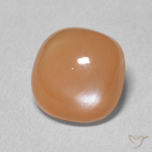 Pierre de lune Pêche Orange naturelle Coussin, 1.96 ct, Translucide
