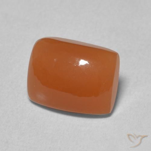 Pierre de lune Orange foncé naturelle Coussin, 2.19 ct, Translucide