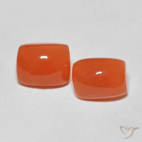 5.34ctw Naturel Orange feu Pierre de lune, Coussin, Translucide