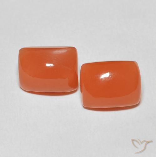 4.57ctw Naturel Orange moyen Pierre de lune, Coussin, Translucide