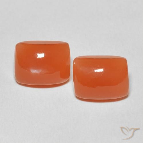 4.96ctw Naturel Orange intense Pierre de lune, Coussin, Translucide