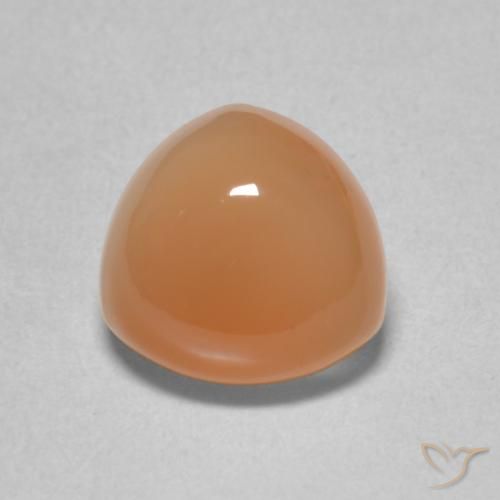 Pierre de lune Pêche Orange naturelle Trillion, 2.04 ct, Translucide