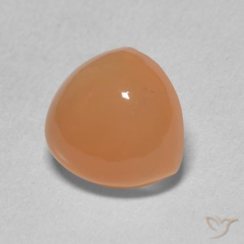 Pierre de lune Pêche Orange naturelle Trillion, 2.04 ct, Translucide