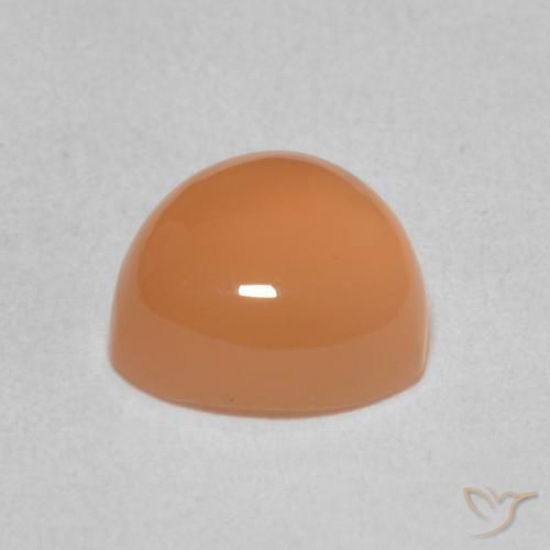 Pierre de lune Pêche Orange naturelle Trillion, 2.04 ct, Translucide