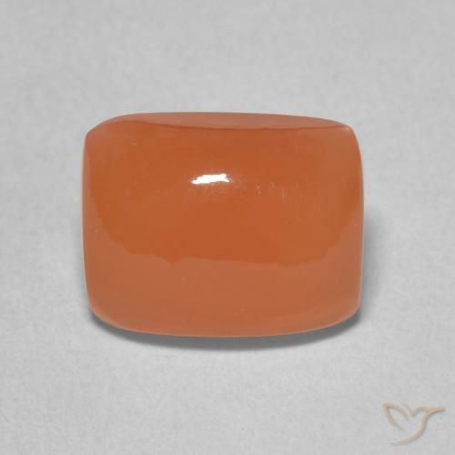 Pierre de lune Orange rougeâtre naturelle Coussin, 2.53 ct, Translucide