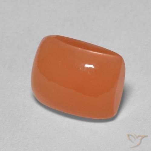Pierre de lune Orange rougeâtre naturelle Coussin, 2.53 ct, Translucide
