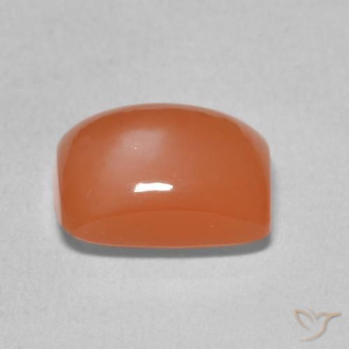 Pierre de lune Orange rougeâtre naturelle Coussin, 2.53 ct, Translucide