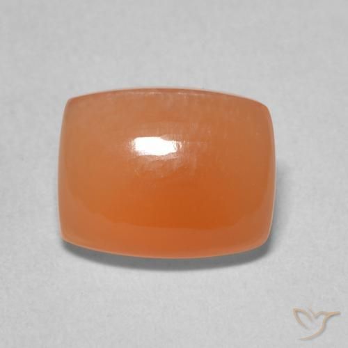 2.11ct Naturel Orange rougeâtre Pierre de lune, Coussin, Translucide
