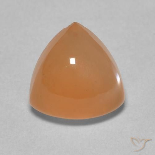 Pierre de lune Orange cantaloup naturelle Trillion, 1.90 ct, Translucide