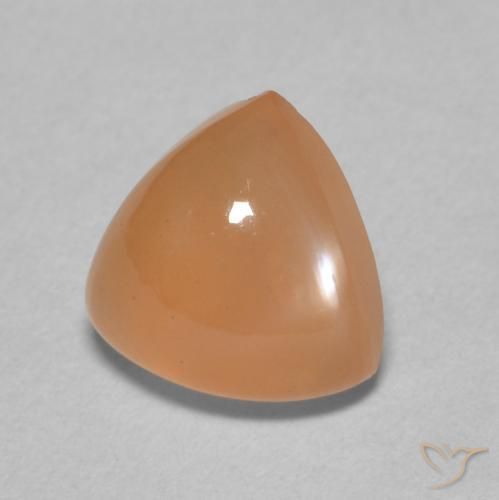 Pierre de lune Orange cantaloup naturelle Trillion, 1.90 ct, Translucide