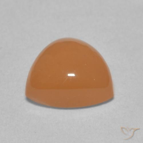 Pierre de lune Orange cantaloup naturelle Trillion, 1.90 ct, Translucide