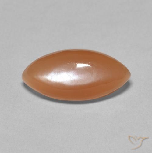 Pierre de lune Orange moyen naturelle Marquise, 3.03 ct, Translucide