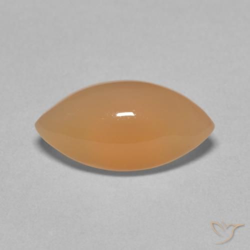 2.66ct Naturel Medium Light-Orange Pierre de lune, Marquise, Translucide