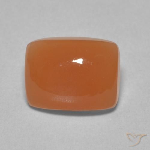 Pierre de lune Orange rougeâtre naturelle Coussin, 2.15 ct, Translucide