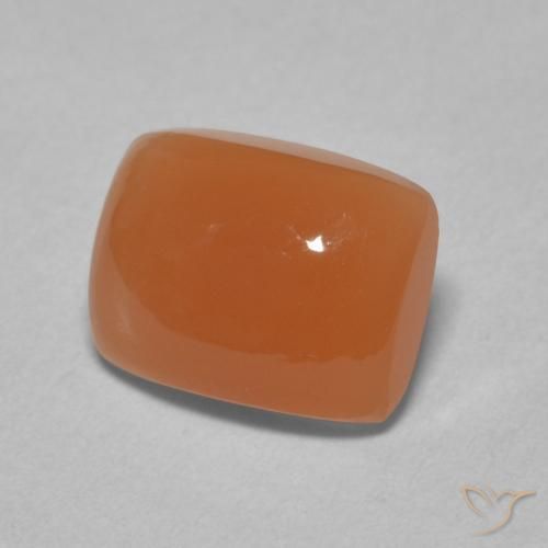 Pierre de lune Orange rougeâtre naturelle Coussin, 2.15 ct, Translucide