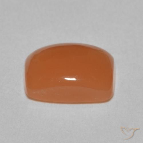 Pierre de lune Orange rougeâtre naturelle Coussin, 2.15 ct, Translucide