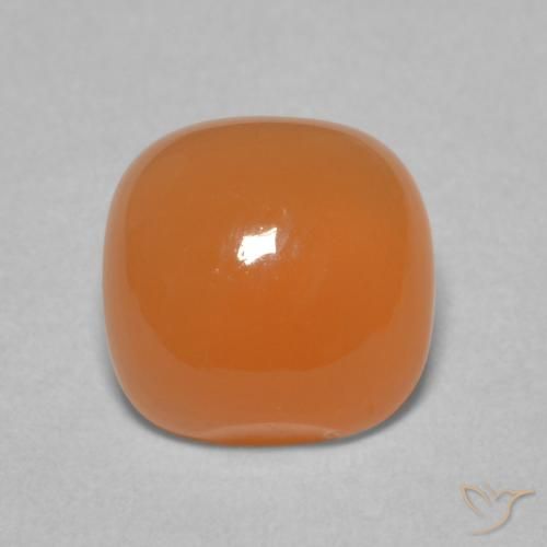 Pierre de lune orange en vrac de 1,93 ct, taille coussin de 7,9 x 7,7 mm provenant d'Inde, Photo A