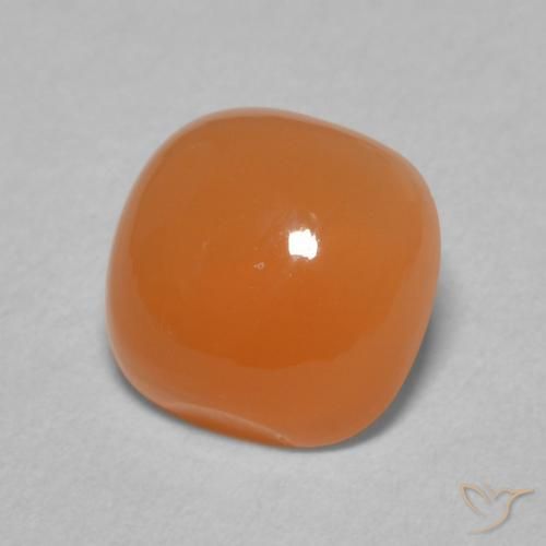 Pierre de lune Orange abricot chaud naturelle Coussin, 1.93 ct, Translucide
