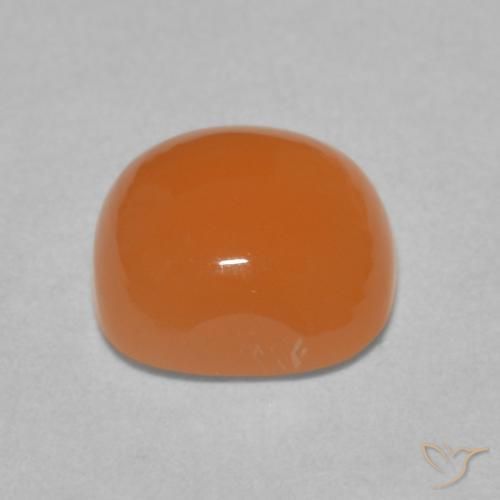 Pierre de lune Orange abricot chaud naturelle Coussin, 1.93 ct, Translucide