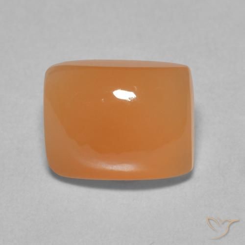 Pierre de lune Orange abricot chaud naturelle Coussin, 2.38 ct, Translucide