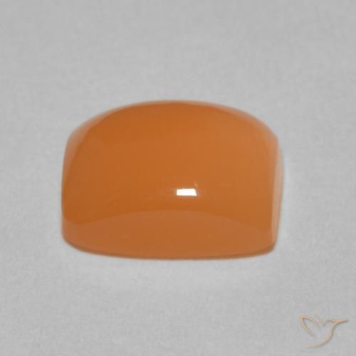 Pierre de lune Orange abricot chaud naturelle Coussin, 2.38 ct, Translucide
