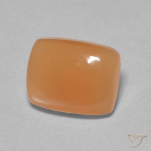 Pierre de lune Orange rougeâtre naturelle Coussin, 2.02 ct, Translucide