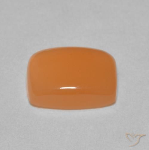 Pierre de lune Orange rougeâtre naturelle Coussin, 2.02 ct, Translucide