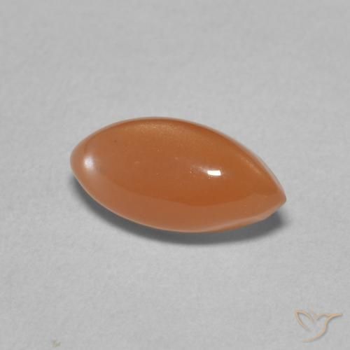 Pierre de lune Pêche Orange naturelle Marquise, 1.45 ct, Translucide