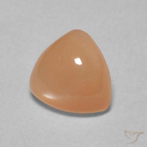 Pierre de lune Orange cantaloup naturelle Trillion, 1.40 ct, Translucide