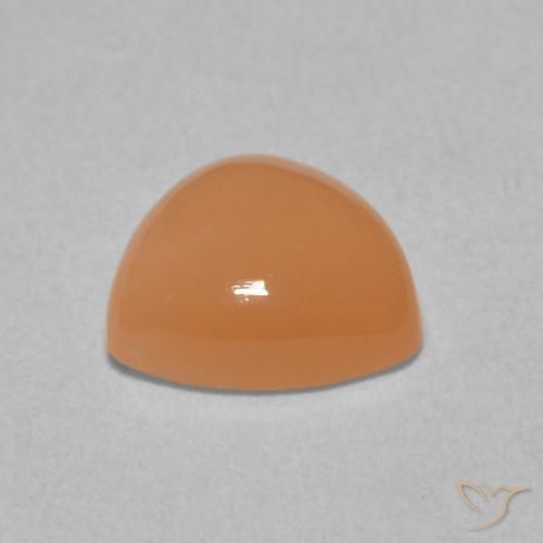 Pierre de lune Orange cantaloup naturelle Trillion, 1.40 ct, Translucide