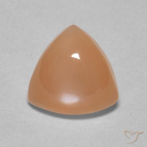 Pierre de lune Orange cantaloup naturelle Trillion, 1.67 ct, Translucide