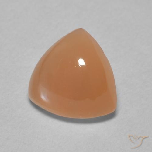 Pierre de lune Orange cantaloup naturelle Trillion, 1.67 ct, Translucide