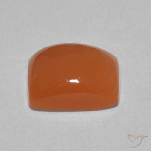 Pierre de lune Orange moyen naturelle Coussin, 2.66 ct, Translucide