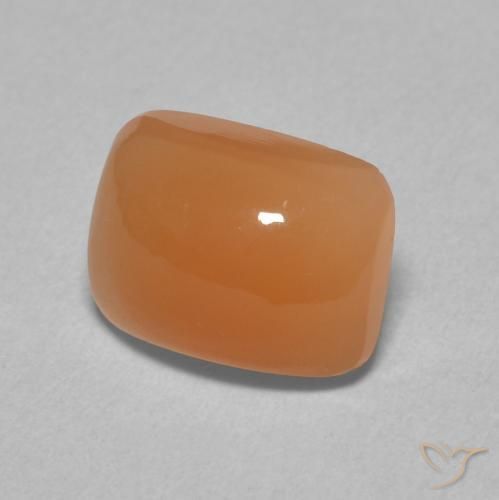Pierre de lune Pêche Orange naturelle Coussin, 2.46 ct, Translucide