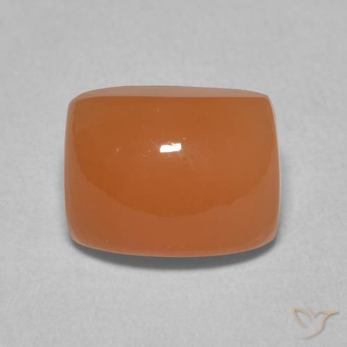 Pierre de lune Orange moyen naturelle Coussin, 2.75 ct, Translucide
