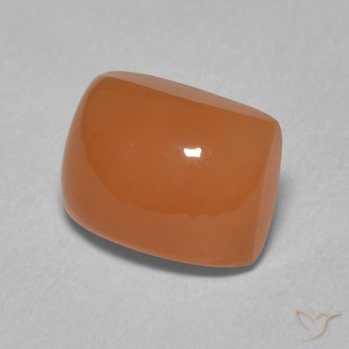 Pierre de lune Orange moyen naturelle Coussin, 2.75 ct, Translucide