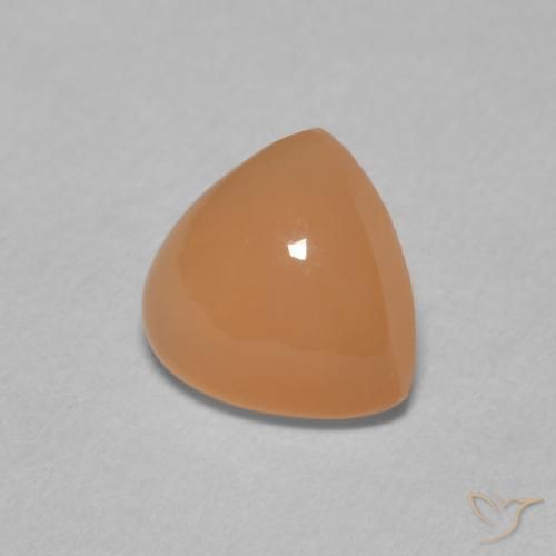 Pierre de lune Orange cantaloup naturelle Trillion, 1.61 ct, Translucide