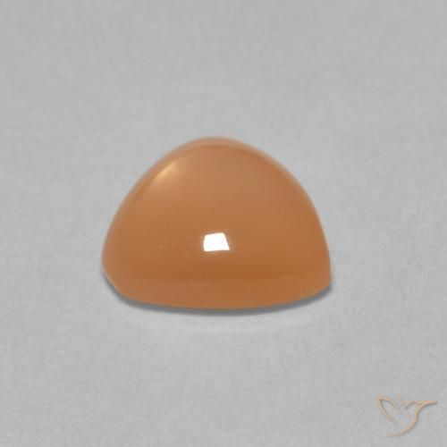 Pierre de lune Orange cantaloup naturelle Trillion, 1.61 ct, Translucide