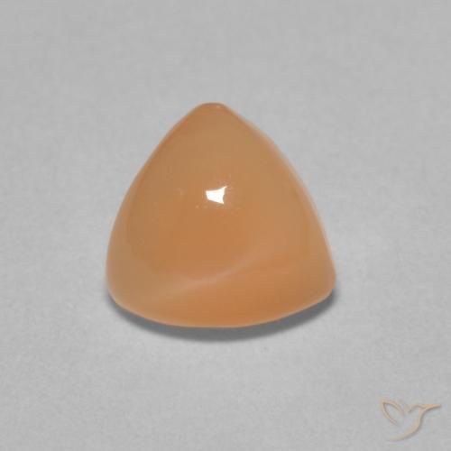 Pierre de lune Orange cantaloup naturelle Trillion, 1.73 ct, Translucide