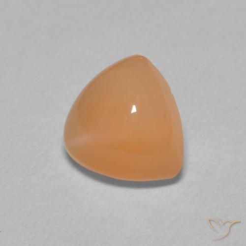 Pierre de lune Orange cantaloup naturelle Trillion, 1.73 ct, Translucide