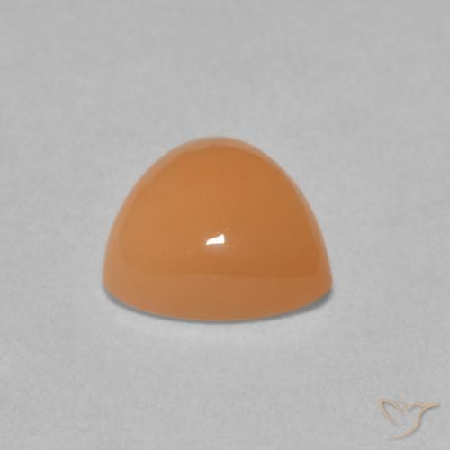 Pierre de lune Orange cantaloup naturelle Trillion, 1.73 ct, Translucide