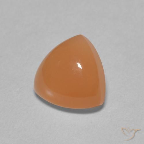 Pierre de lune Orange rougeâtre naturelle Trillion, 1.71 ct, Translucide