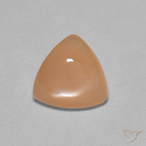 Pierre de lune Pêche Orange naturelle Trillion, 1.50 ct, Translucide