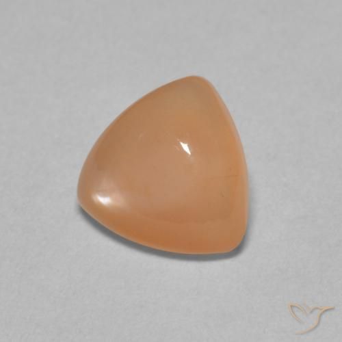 Pierre de lune Pêche Orange naturelle Trillion, 1.50 ct, Translucide