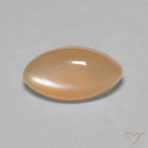 Pierre de lune Pêche Orange naturelle Marquise, 1.62 ct, Translucide