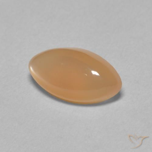 Pierre de lune Pêche Orange naturelle Marquise, 1.62 ct, Translucide