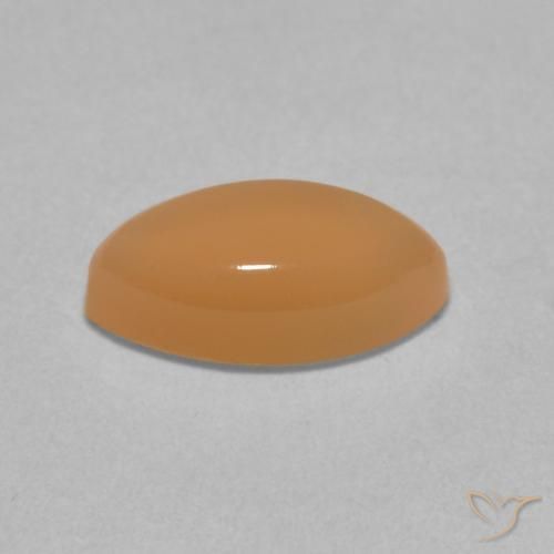 Pierre de lune Pêche Orange naturelle Marquise, 1.62 ct, Translucide